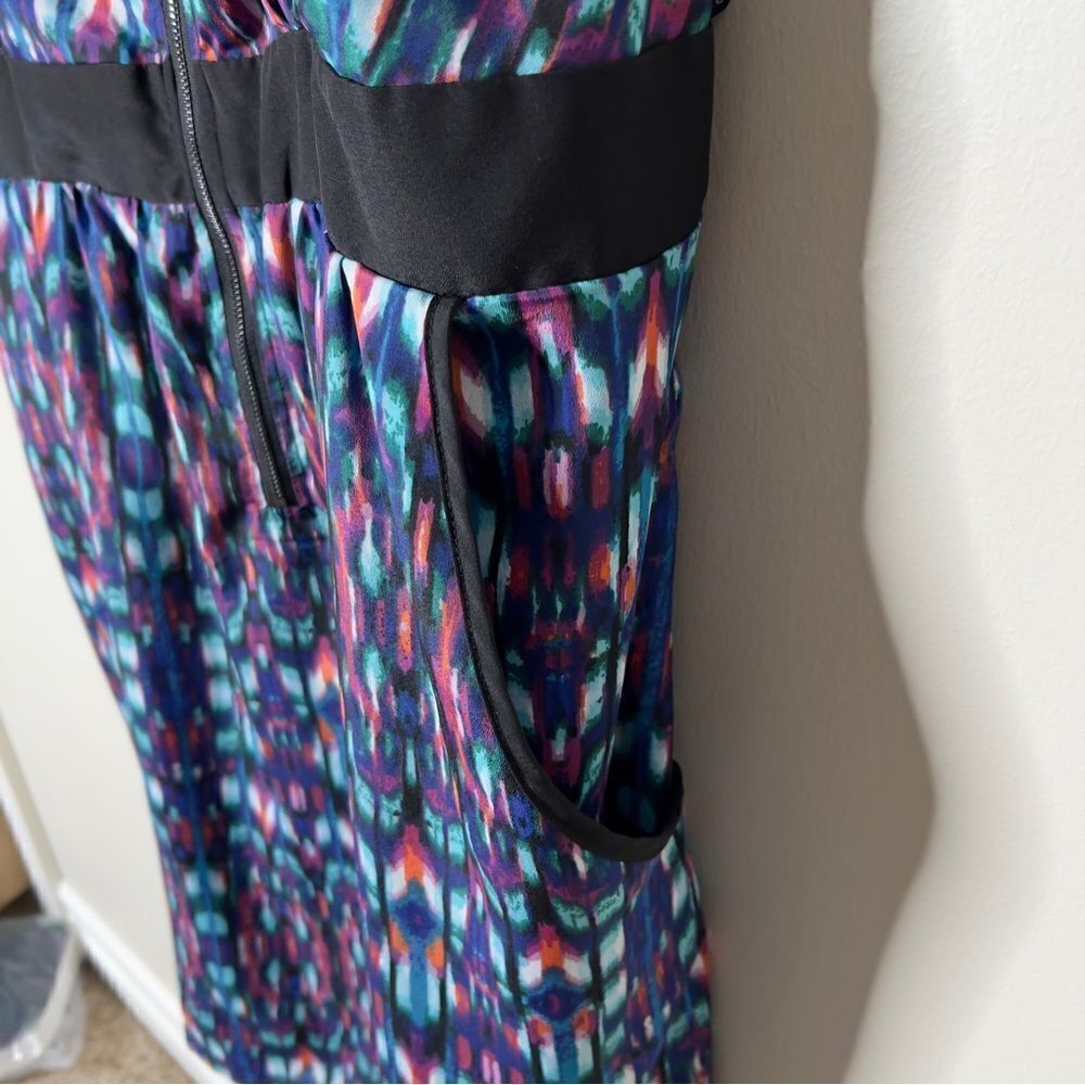 City Chic Sleeveless Multicolor 1/2 Front Zip Dress Size XXL - Picture 8 of 10
